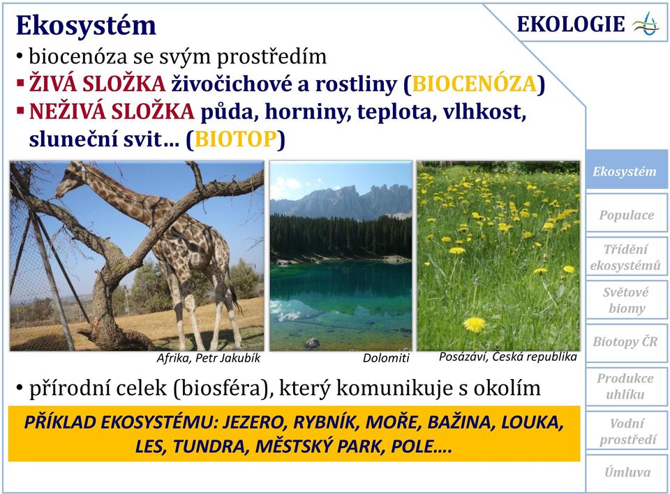 Afrika, Petr Jakubík Dolomiti Posázáví, Česká republika přírodní celek (biosféra), který