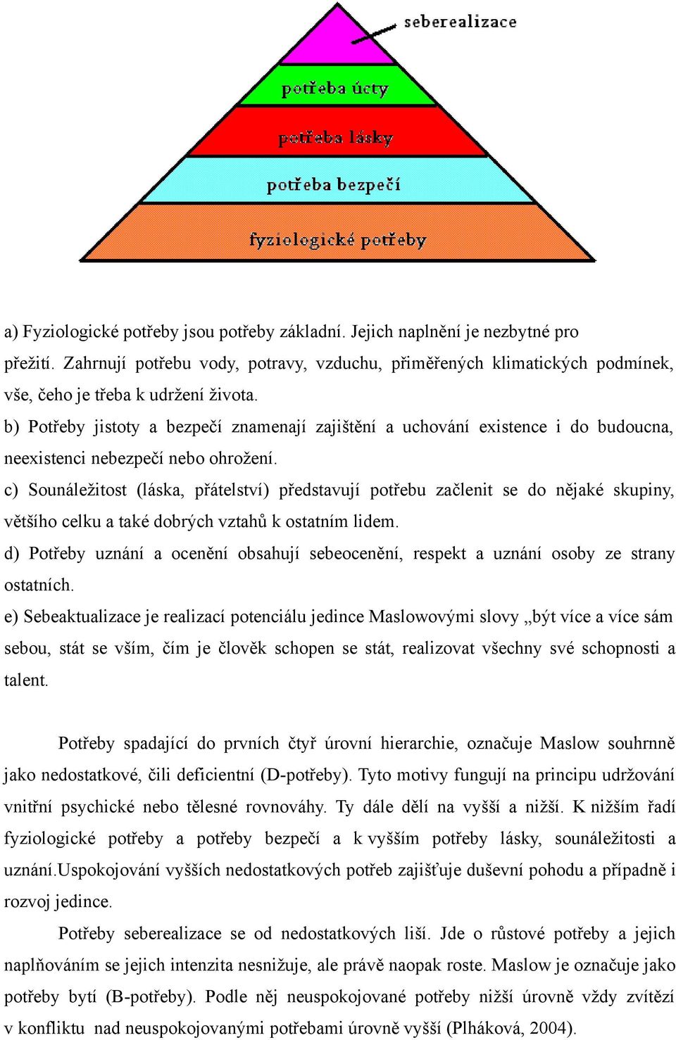 c) Sounáležitost (láska, přátelství) představují potřebu začlenit se do nějaké skupiny, většího celku a také dobrých vztahů k ostatním lidem.