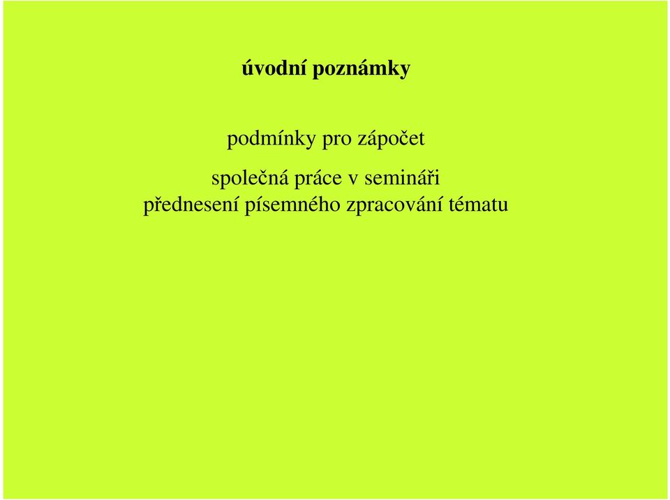 práce v semináři