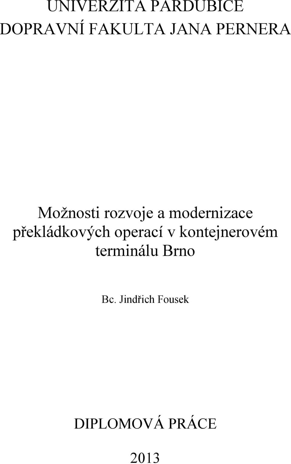 překládkových operací v kontejnerovém