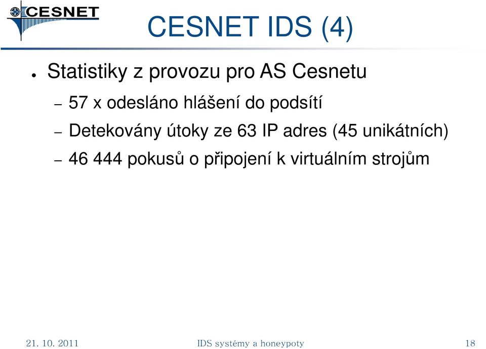 IP adres (45 unikátních) 46 444 pokusů o připojení k