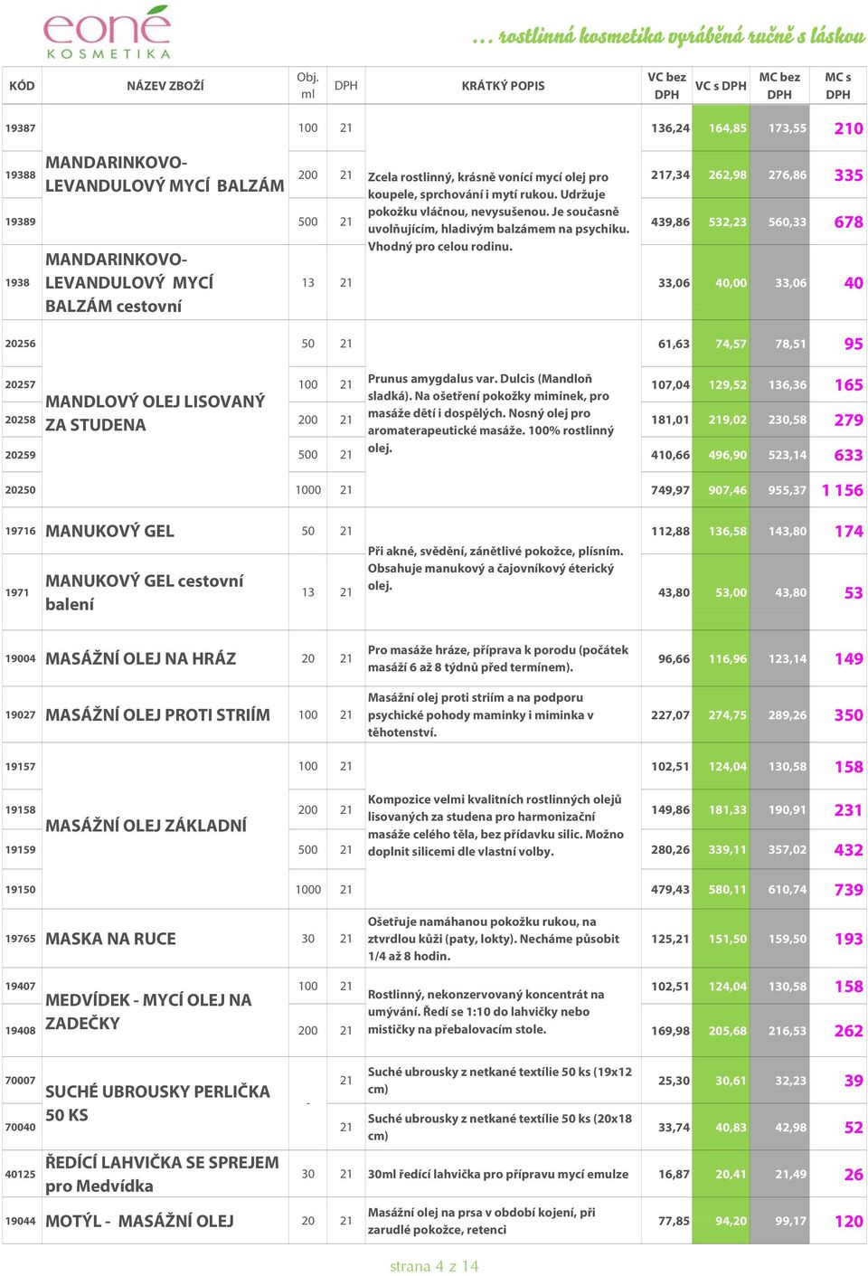 1938 MANDARINKOVO- LEVANDULOVÝ MYCÍ BALZÁM cestovní MANDARINKOVO- 13 21 33,06 40,00 33,06 40 20256 50 21 61,63 74,57 78,51 95 20257 100 21 Prunus amygdalus var.