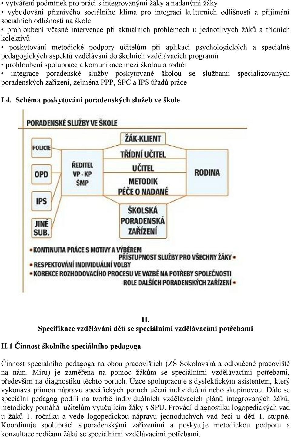 do školních vzdělávacích programů prohloubení spolupráce a komunikace mezi školou a rodiči integrace poradenské služby poskytované školou se službami specializovaných poradenských zařízení, zejména