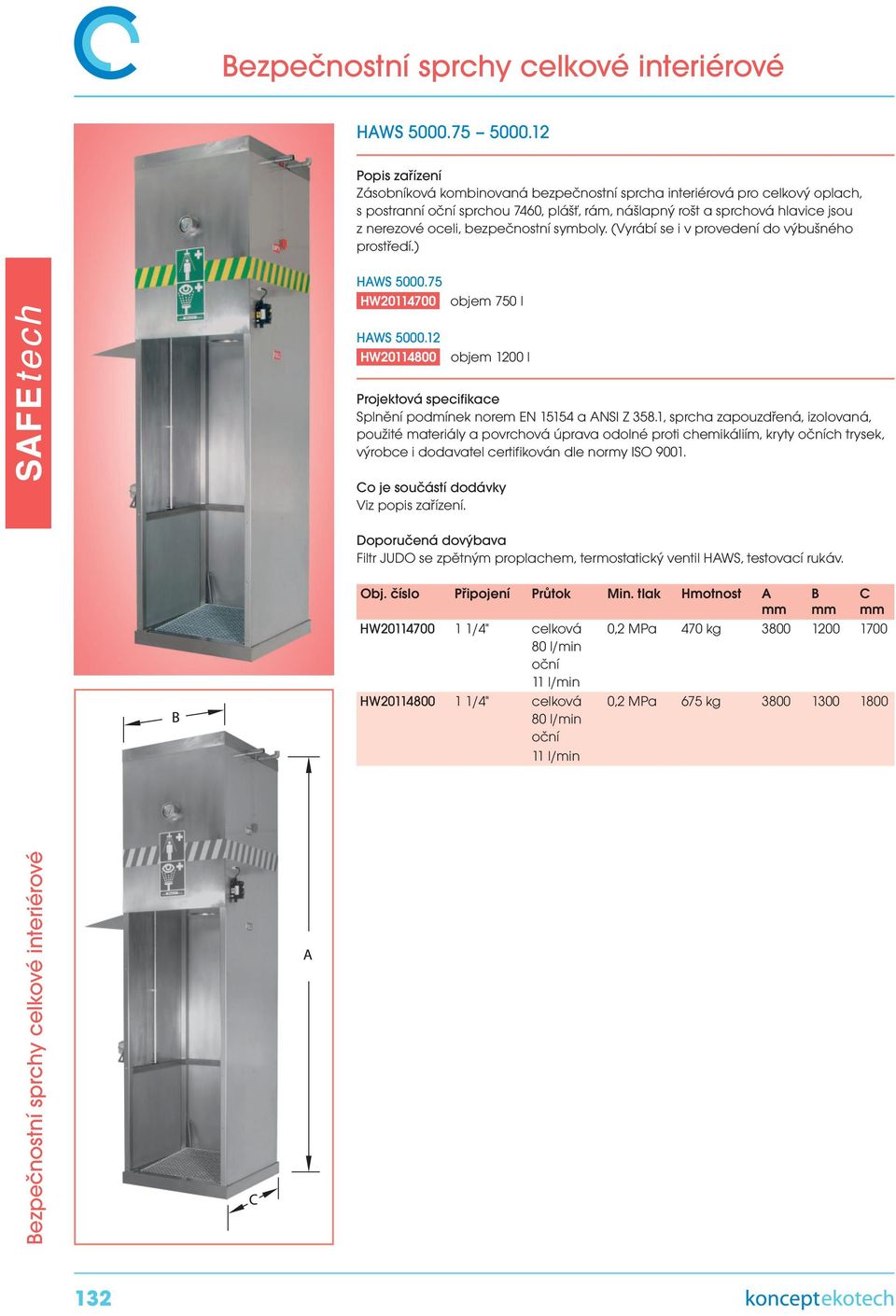 bezpečnostní symboly. (Vyrábí se i v provedení do výbušného prostředí.) HAWS 5000.75 HW20114700 objem 750 l HAWS 5000.