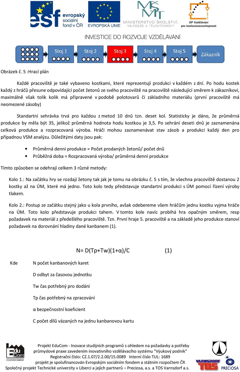 základního materiálu (první pracoviště má neomezené zásoby) Standartní sehrávka trvá pro každou z metod 10 dnů tzn. deset kol.