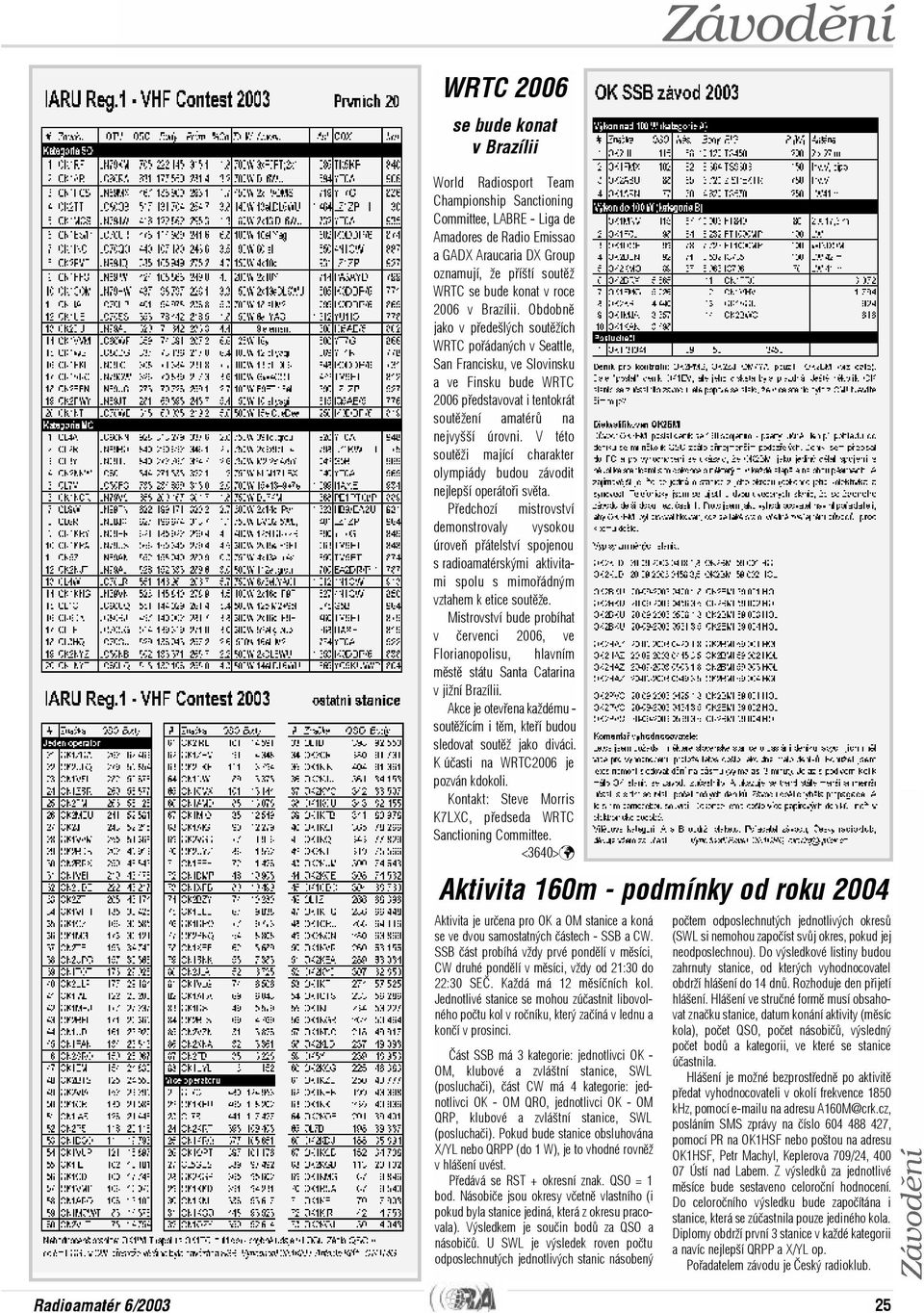 Obdobnì jako v pøedešlých soutìžích WRTC poøádaných v Seattle, San Francisku, ve Slovinsku a ve Finsku bude WRTC 2006 pøedstavovat i tentokrát soutìžení amatérù na nejvyšší úrovni.