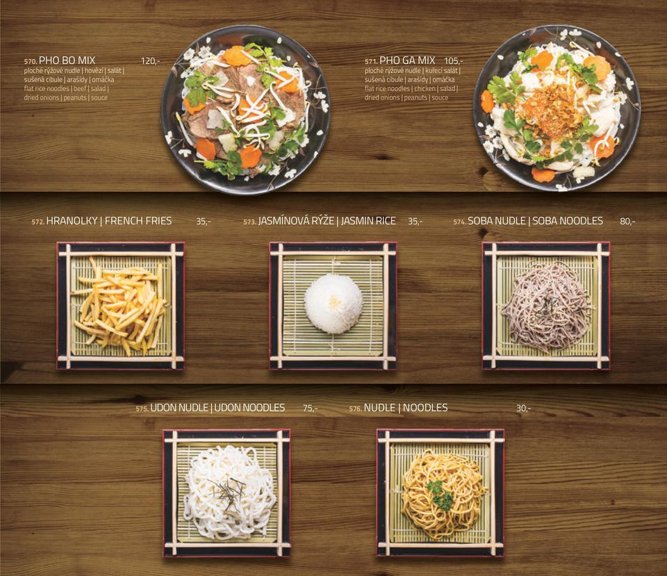 PHO GA MIX 105,- ploché rýžové nudle kuřecí salát sušená cibule arašídy omáčka flat rice noodles chicken salad