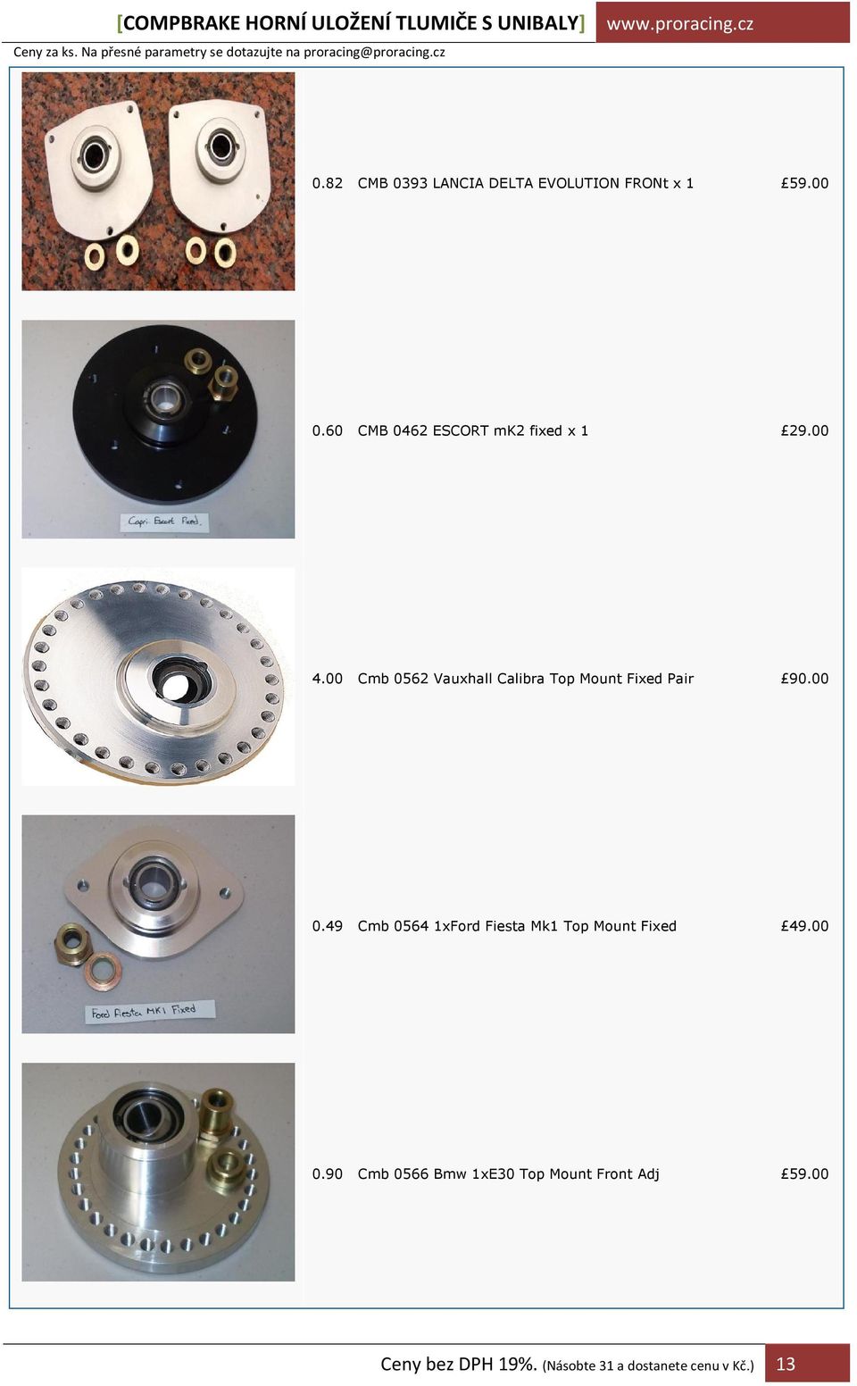 00 Cmb 0562 Vauxhall Calibra Top Mount Fixed Pair 90.00 0.