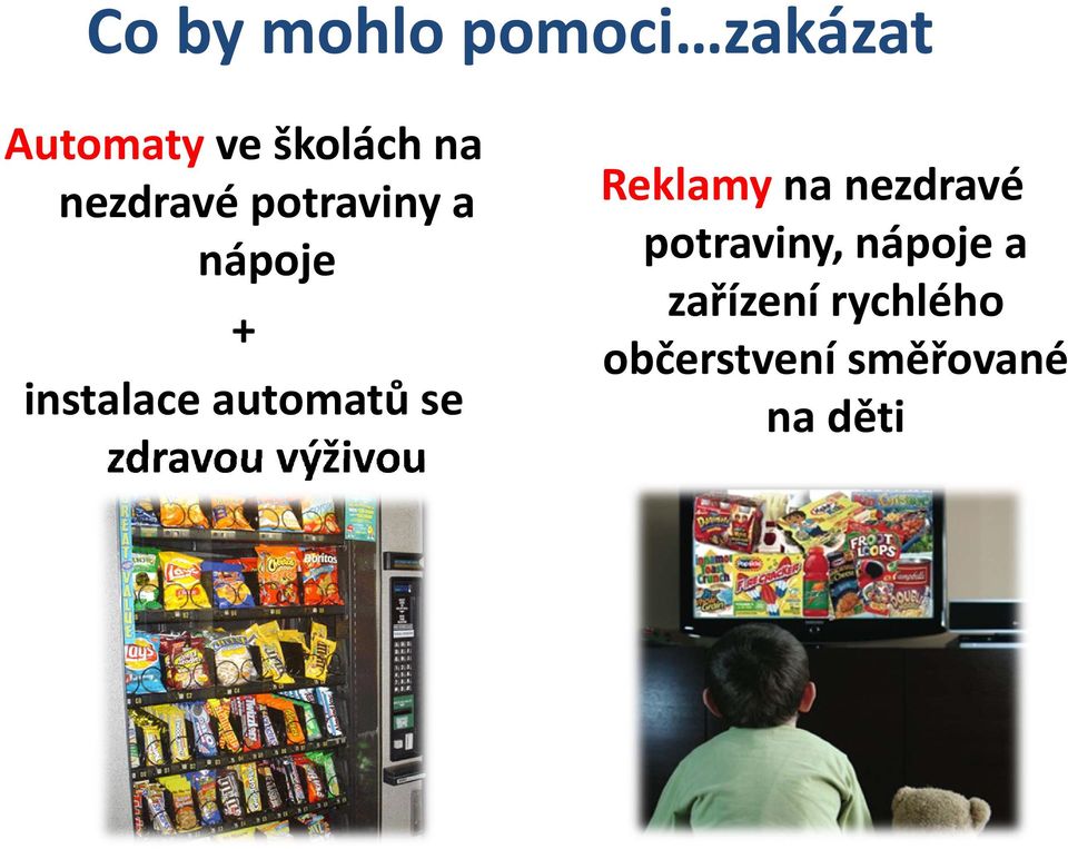 zdravou výživou Reklamy na nezdravé potraviny,