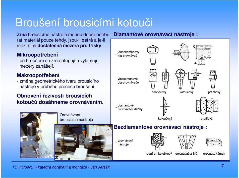 Makroopotřebení - změna geometrického tvaru brousicího nástroje v průběhu procesu broušení.