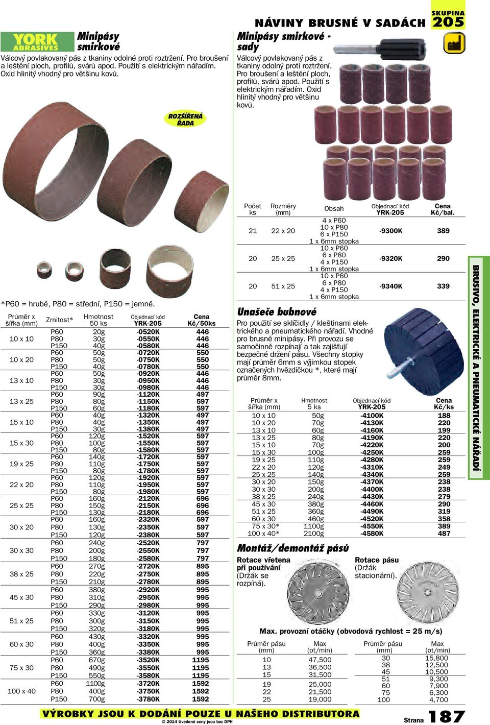 Použití s elektrickým nářadím. Oxid hlinitý vhodný pro většinu kovů. 205 *P60 = hrubé, P80 = střední, P150 = jemné.