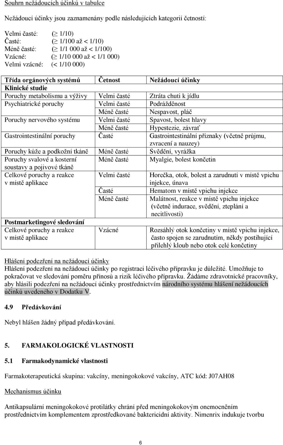 Velmi časté Podrážděnost Méně časté espavost, pláč Poruchy nervového systému Velmi časté Spavost, bolest hlavy Méně časté Hypestezie, závrať Gastrointestinální poruchy Časté Gastrointestinální