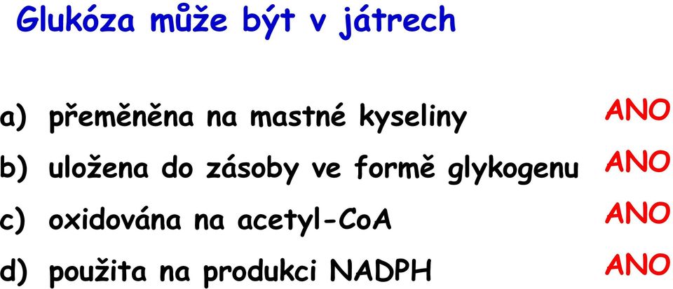 formě glykogenu c) oxidována na acetyl-coa