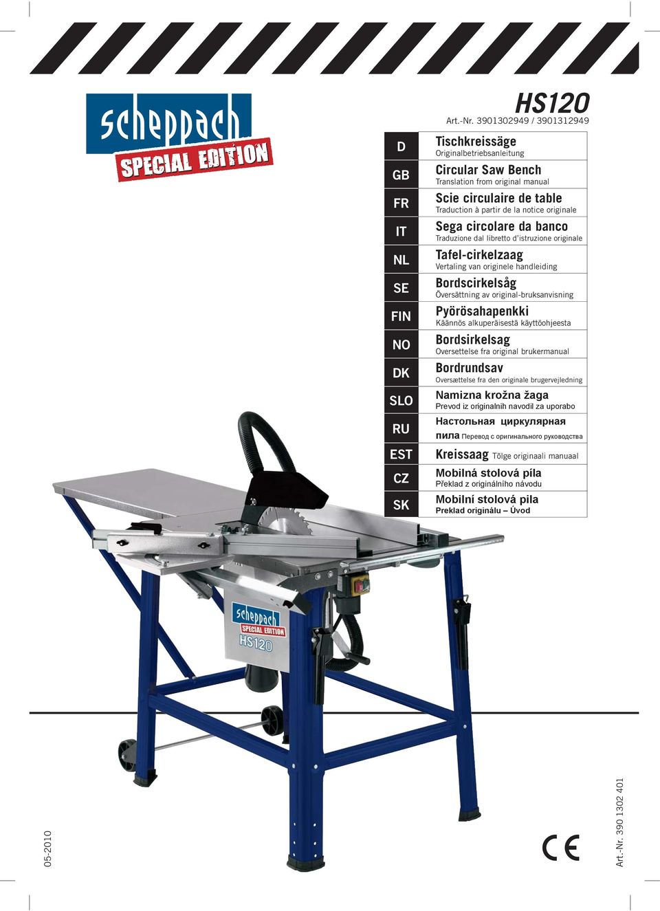 partir de la notice originale Sega circolare da banco Traduzione dal libretto d istruzione originale Tafel-cirkelzaag Vertaling van originele handleiding Bordscirkelsåg Översättning av