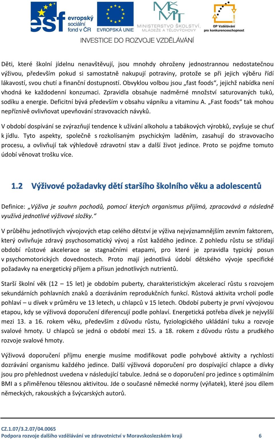 Deficitní bývá především v obsahu vápníku a vitaminu A. Fast foods tak mohou nepříznivě ovlivňovat upevňování stravovacích návyků.