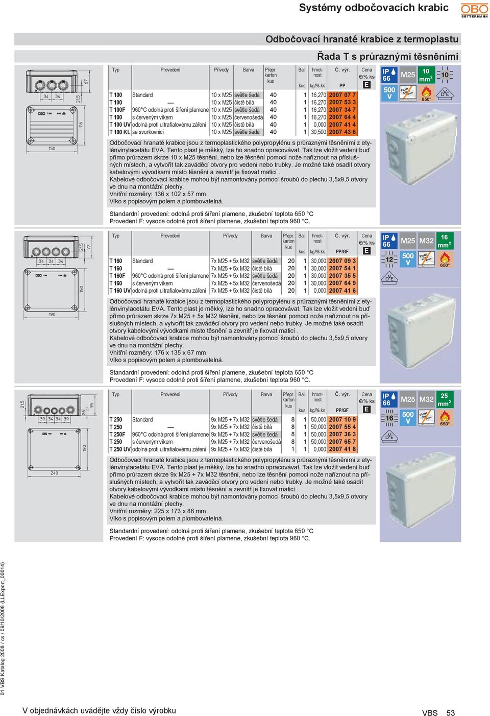 světle šedá 40 1 16,270 2007 34 7 T 100 s červeným víkem 10 x 25 červenošedá 40 1 16,270 2007 64 4 T 100 UV odolná proti ultrafialovému záření 10 x 25 čistě bílá 40 1 0,000 2007 41 4 T 100 KL se