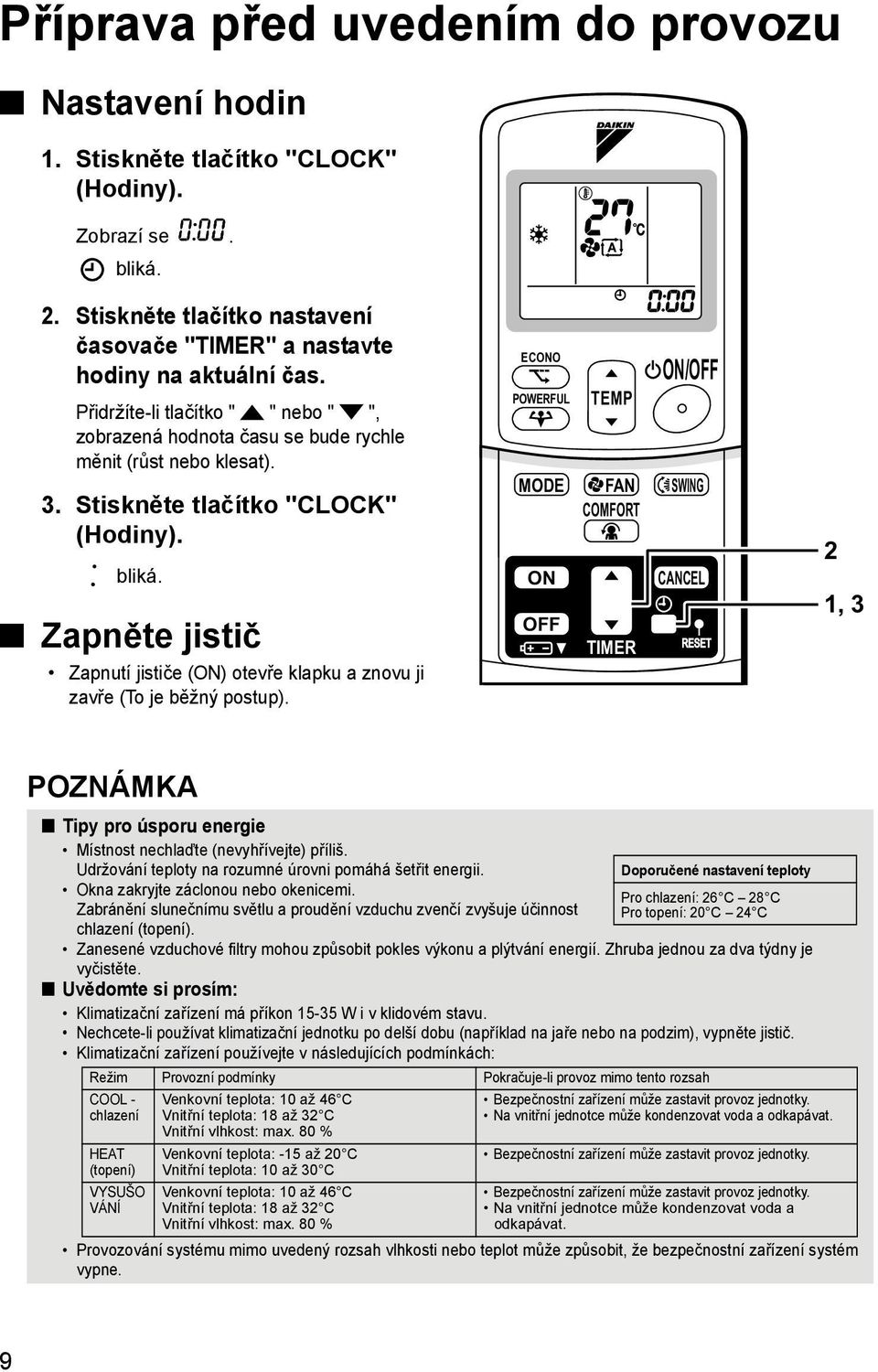 Zapněte jistič Zapnutí jističe (ON) otevře klapku a znovu ji zavře (To je běžný postup).