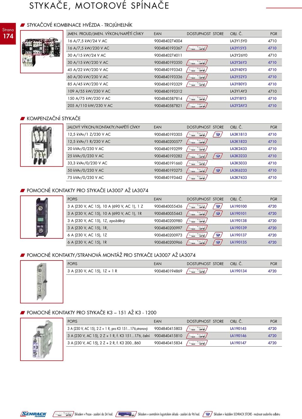 9004840193343 LA3Y40Y3 60 A/30 kw/230 V AC 9004840193336 LA3Y52Y3 85 A/45 kw/230 V AC 9004840193329 LA3Y80Y3 109 A/55 kw/230 V AC 9004840193312 LA3Y1AY3 150 A/75 kw/230 V AC 9004840587814 LA3Y1BY3