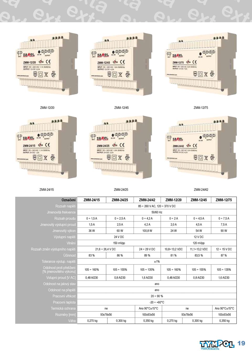 napětí 24 V DC 12 V DC Vlnění 150 mvpp 120 mvpp Rozsah změn výstupního napětí 21,6 26,4 V DC 24 29 V DC 10,8 13,2 VDC 11,1 13,2 VDC 12 15 V DC Účinnost 83 % 86 % 89 % 81 % 83,5 % 87 % Tolerance