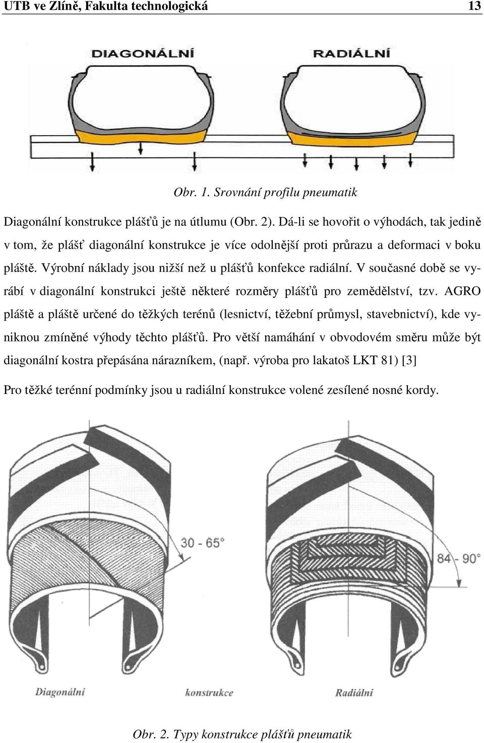 V současné době se vyrábí v diagonální konstrukci ještě některé rozměry plášťů pro zemědělství, tzv.