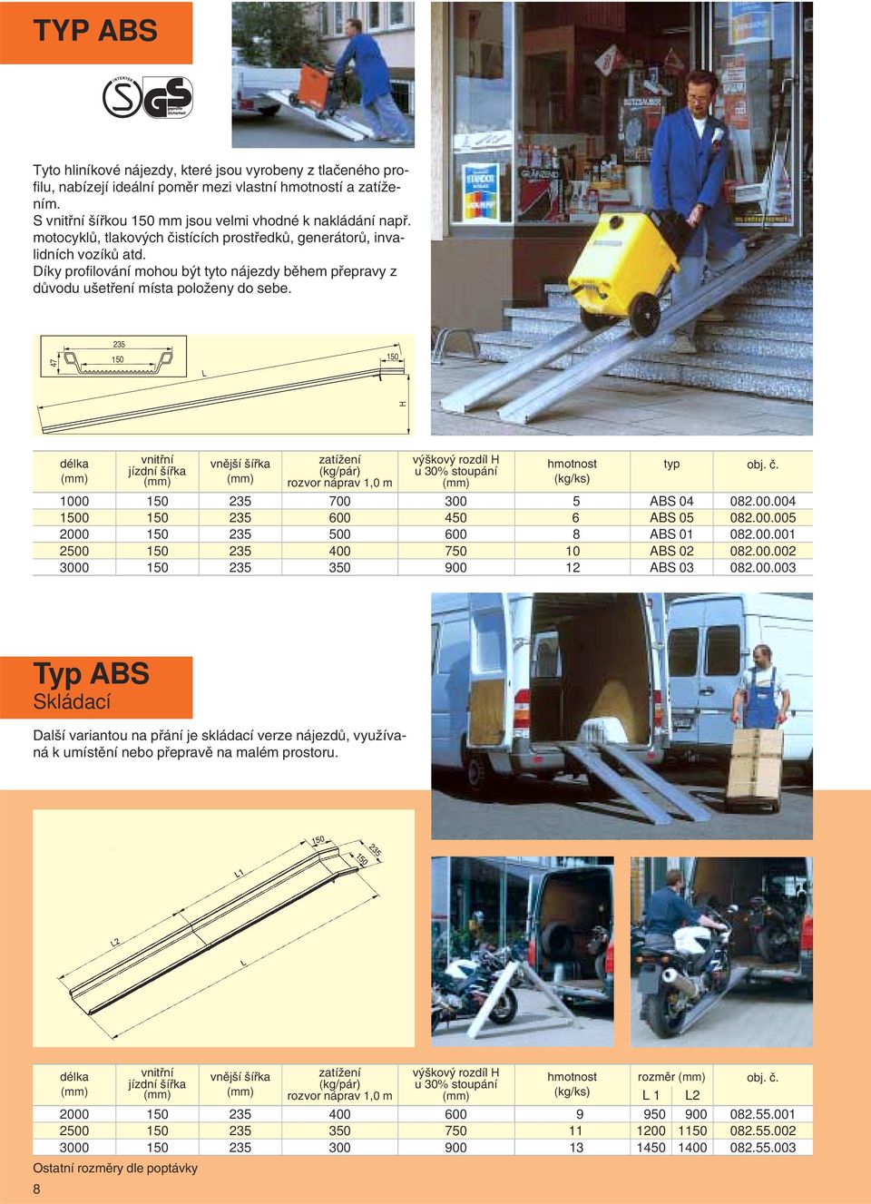 235 150 L 150 H délka vnitfiní jízdní ífika vnûj í ífika zatíïení (kg/pár) rozvor náprav 1,0 m v kov rozdíl H u 30% stoupání (kg/ks) 0 150 235 0 300 