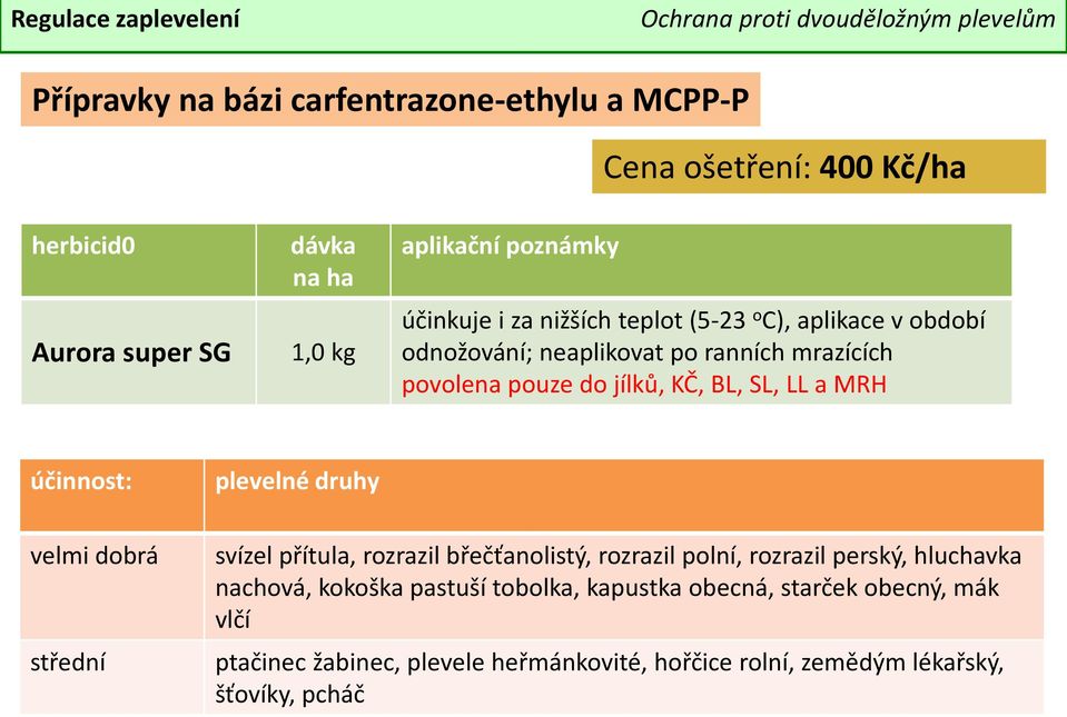 MRH střední svízel přítula, rozrazil břečťanolistý, rozrazil polní, rozrazil perský, hluchavka nachová, kokoška pastuší