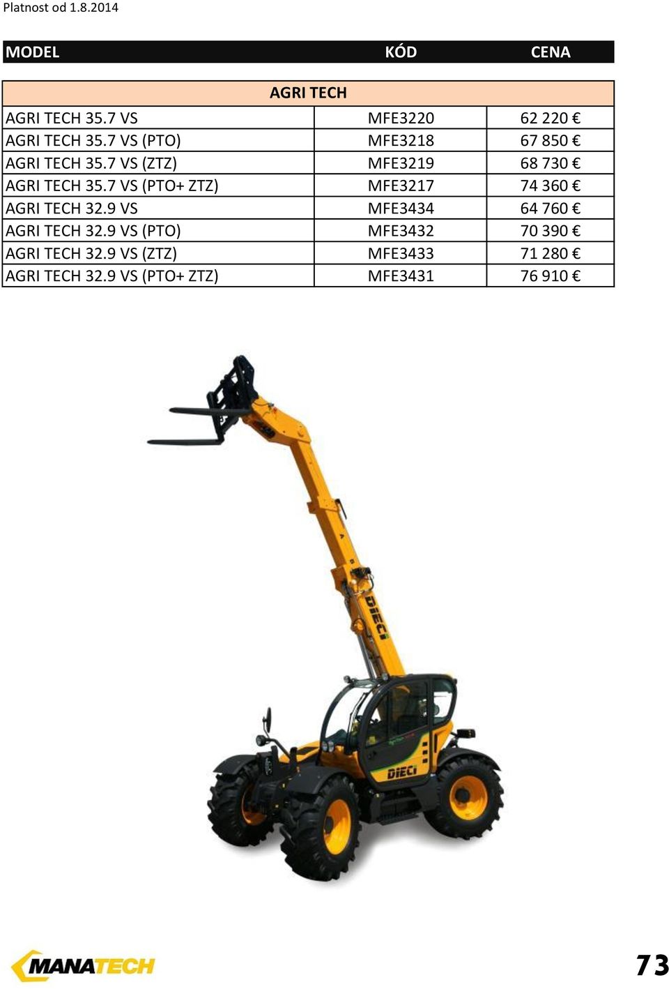 7 VS (PTO+ ZTZ) MFE3217 74 360 AGRI TECH 32.9 VS MFE3434 64 760 AGRI TECH 32.