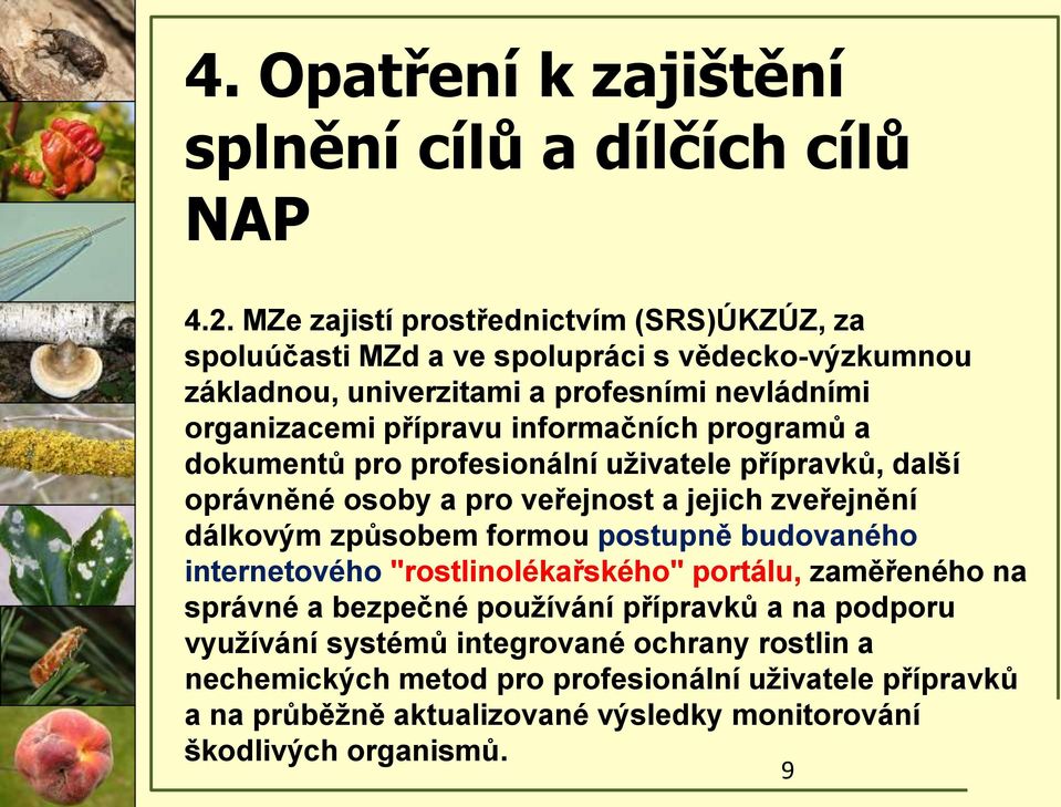 informačních programů a dokumentů pro profesionální uživatele přípravků, další oprávněné osoby a pro veřejnost a jejich zveřejnění dálkovým způsobem formou postupně