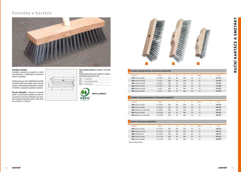 Tip pro uživatele: Takzvaný vymetaný potěr u cementových podlah pro zdrsnění povrchu je jasným příkladem pro použití smetáků z plochého drátu,80 x 0, mm (. a.). minimálním množství (viz.str. 9).