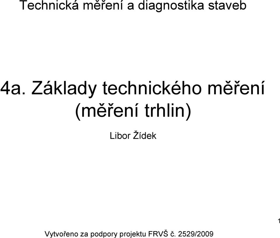 Základy technického měření (měření