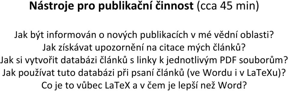 Jak si vytvořit databázi článků slinky k jednotlivým PDF souborům?