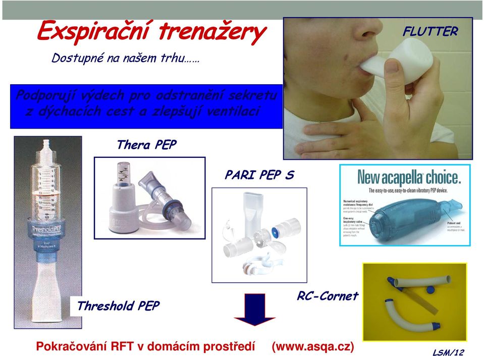 a zlepšují ventilaci Thera PEP PARI PEP S Threshold PEP