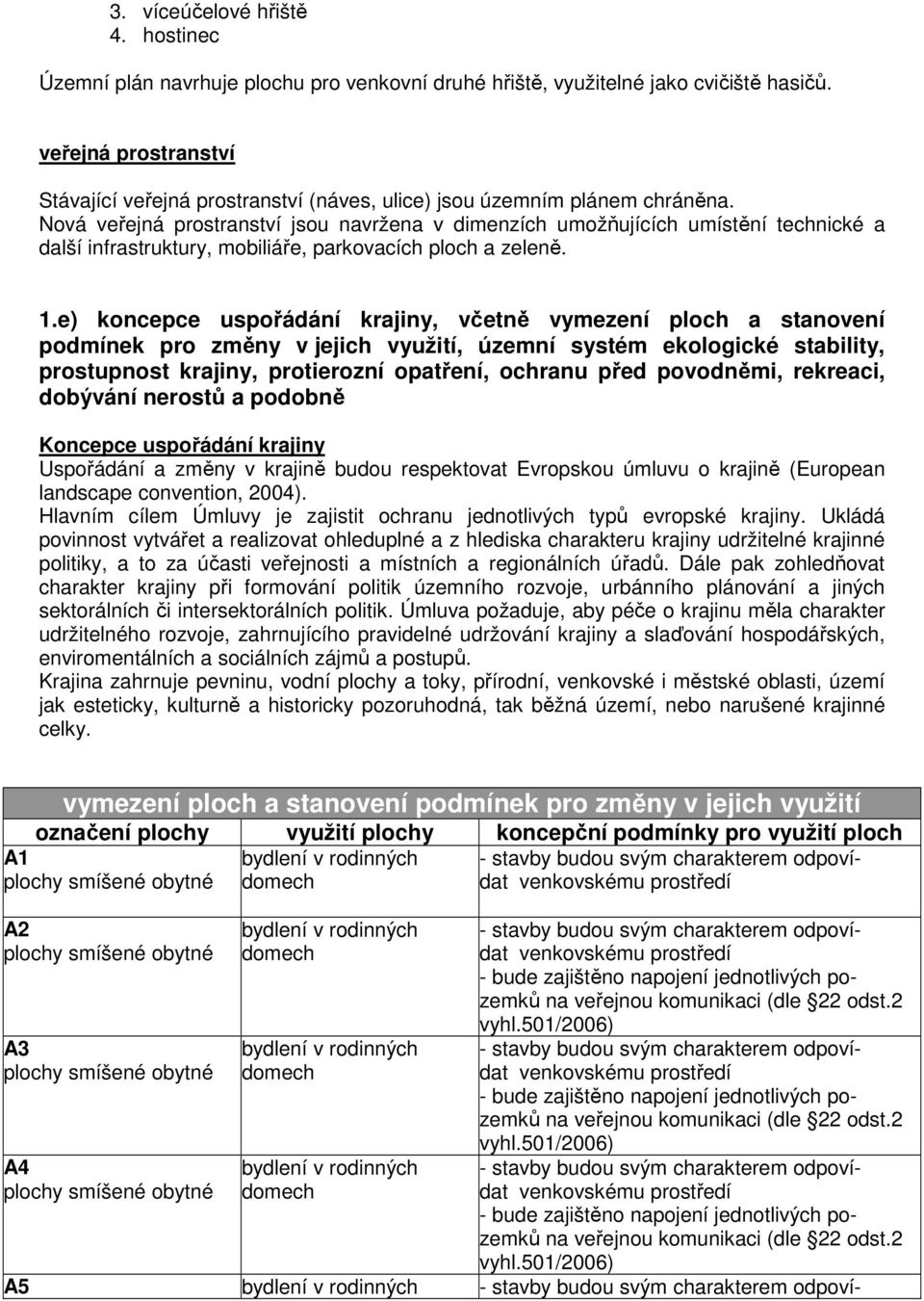 Nová veřejná prostranství jsou navržena v dimenzích umožňujících umístění technické a další infrastruktury, mobiliáře, parkovacích ploch a zeleně. 1.