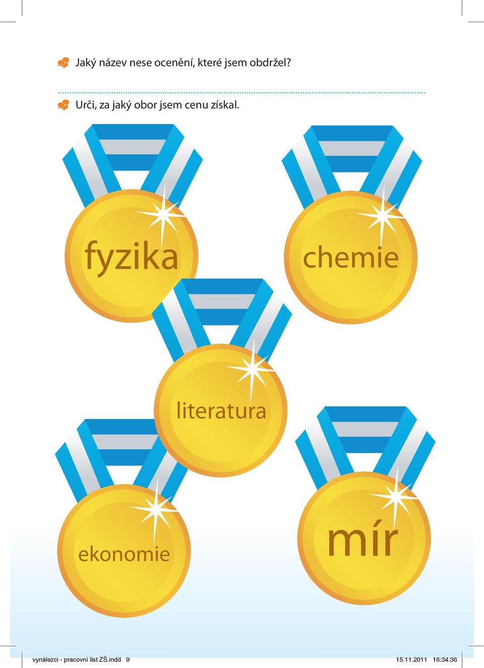 fyzika chemie literatura ekonomie mír