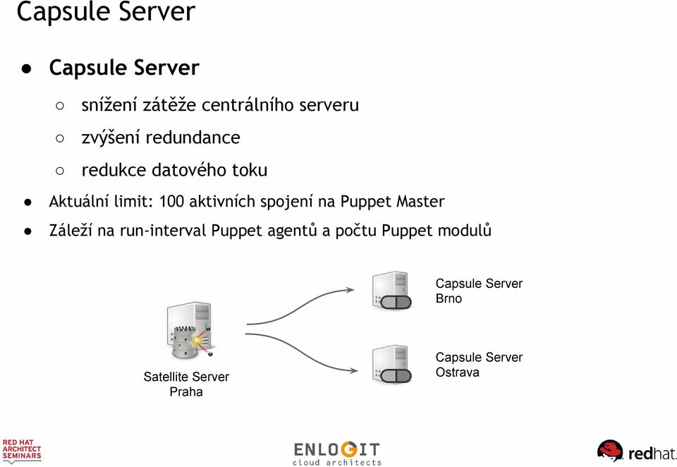 spojení na Puppet Master Záleží na run-interval Puppet agentů a počtu
