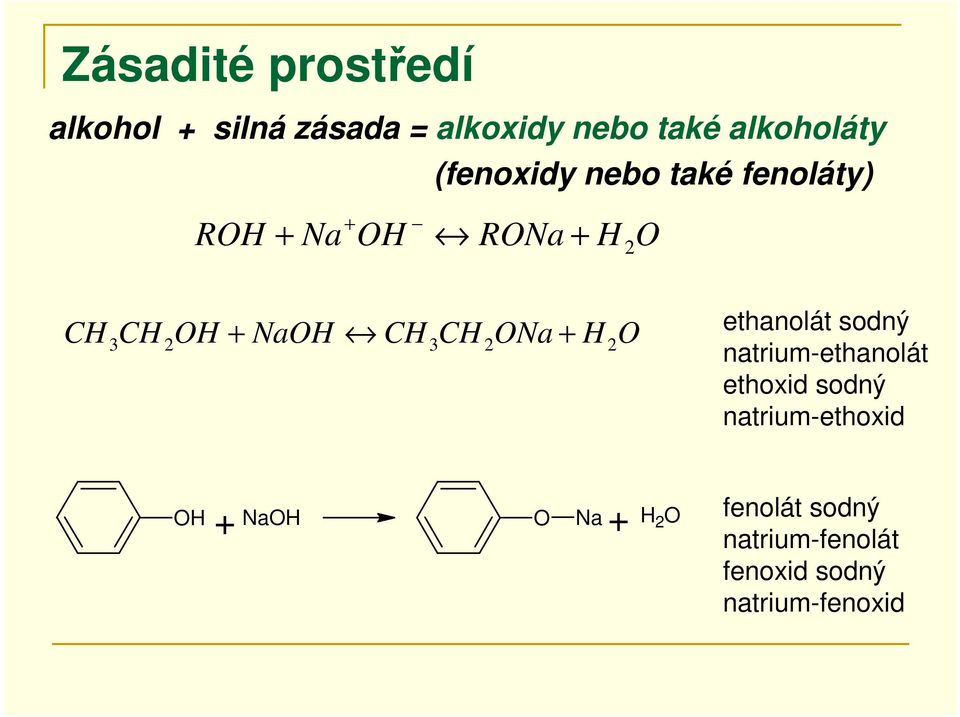 C 3C 2Na + 2 ethanolát sodný natrium-ethanolát ethoxid sodný