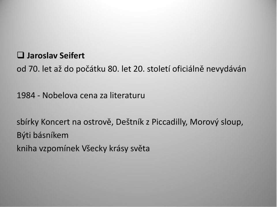 literaturu sbírky Koncert na ostrově, Deštník z