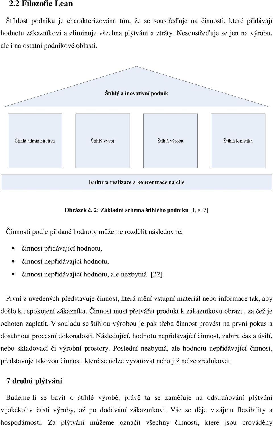 7] Činnosti podle přidané hodnoty můžeme rozdělit následovně: činnost přidávající hodnotu, činnost nepřidávající hodnotu, činnost nepřidávající hodnotu, ale nezbytná.