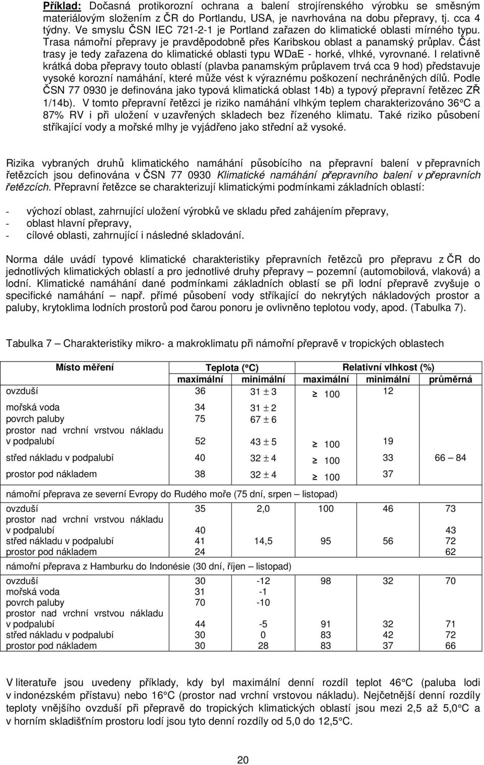 Část trasy je tedy zařazena do klimatické oblasti typu WDaE - horké, vlhké, vyrovnané.