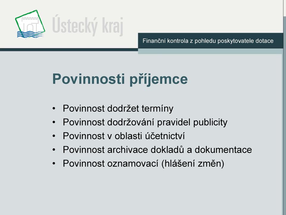 Povinnost v oblasti účetnictví Povinnost