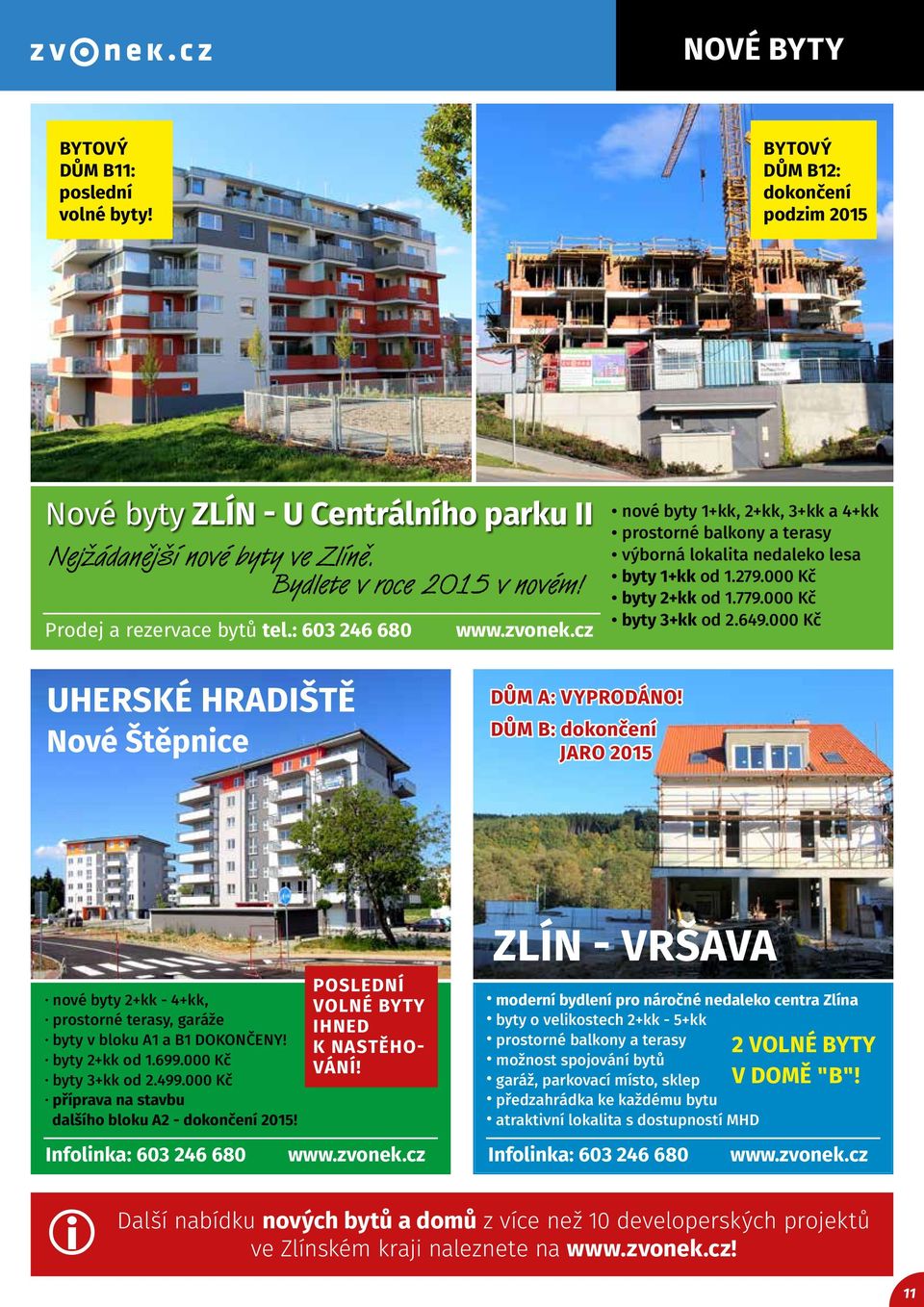 000 Kč byty 3+kk od 2.649.000 Kč UHERSKÉ HRADIŠTĚ Nové Štěpnice DŮM A: VYPRODÁNO! DŮM B: dokončení JARO 2015 nové byty 2+kk - 4+kk, prostorné terasy, garáže byty v bloku A1 a B1 DOKONČENY!