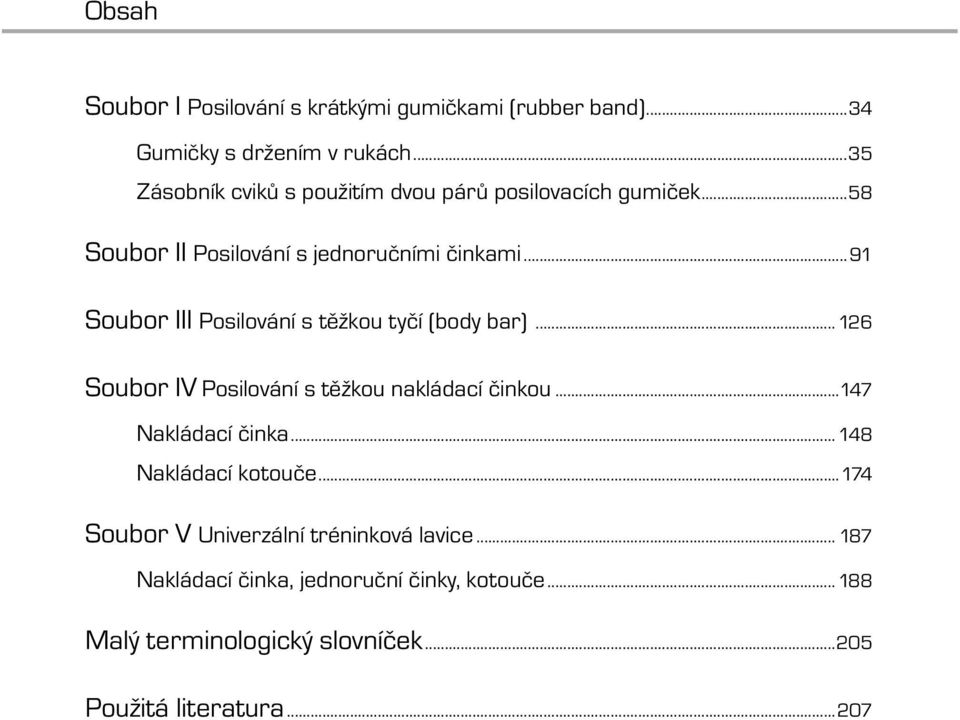 ..91 Soubor III Posilování s těžkou tyčí (body bar)... 126 Soubor IV Posilování s těžkou nakládací činkou...147 Nakládací činka.