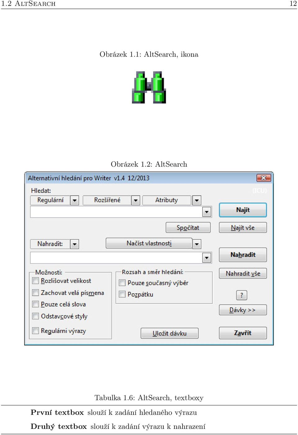 2: AltSearch Tabulka 1.