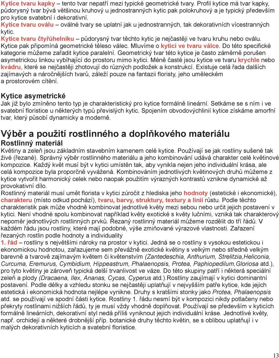 Kytice tvaru oválu oválné tvary se uplatní jak u jednostranných, tak dekorativních vícestranných kytic. Kytice tvaru čtyřúhelníku půdorysný tvar těchto kytic je nejčastěji ve tvaru kruhu nebo oválu.