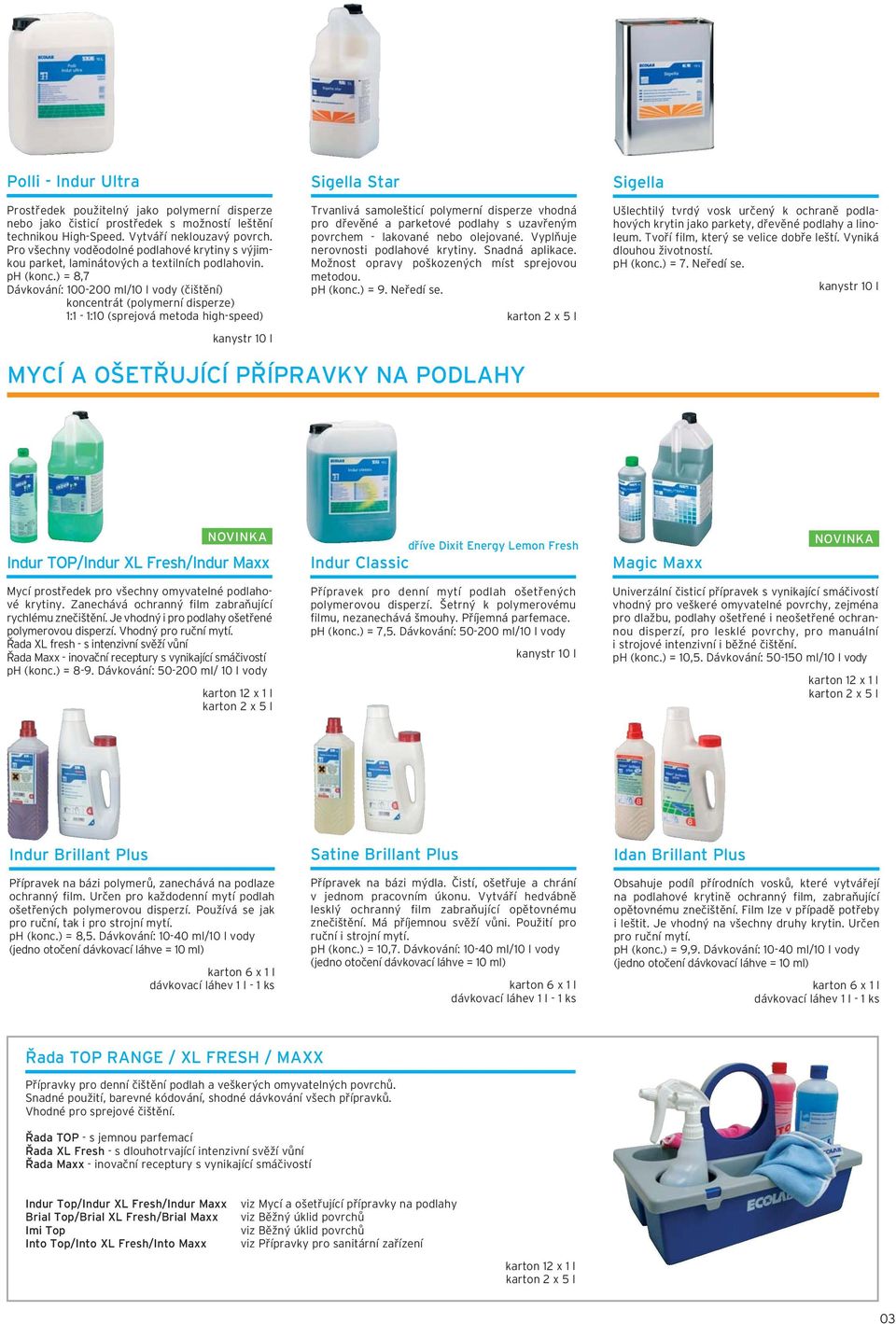 ) = 8,7 Dávkování: 100-200 ml/10 l vody (čištění) koncentrát (polymerní disperze) 1:1-1:10 (sprejová metoda high-speed) Sigella Star Trvanlivá samolešticí polymerní disperze vhodná pro dřevěné a