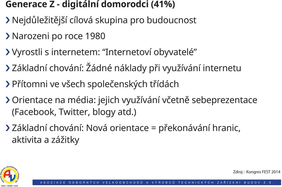 ve všech společenských třídách Orientace na média: jejich využívání včetně sebeprezentace (Facebook, Twitter,