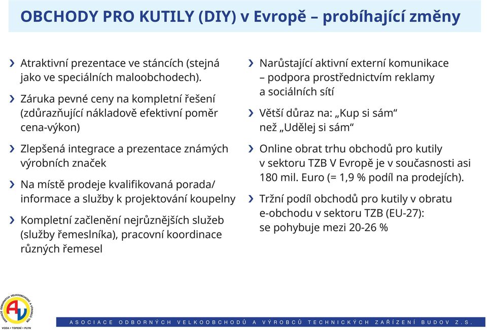 služby k projektování koupelny Kompletní začlenění nejrůznějších služeb (služby řemeslníka), pracovní koordinace různých řemesel Narůstající aktivní externí komunikace podpora prostřednictvím reklamy