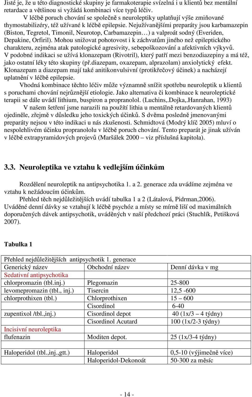 Nejužívanějšími preparáty jsou karbamazepin (Biston, Tegretol, Timonil, Neurotop, Carbamazepin ) a valproát sodný (Everiden, Depakine, Orfiril).