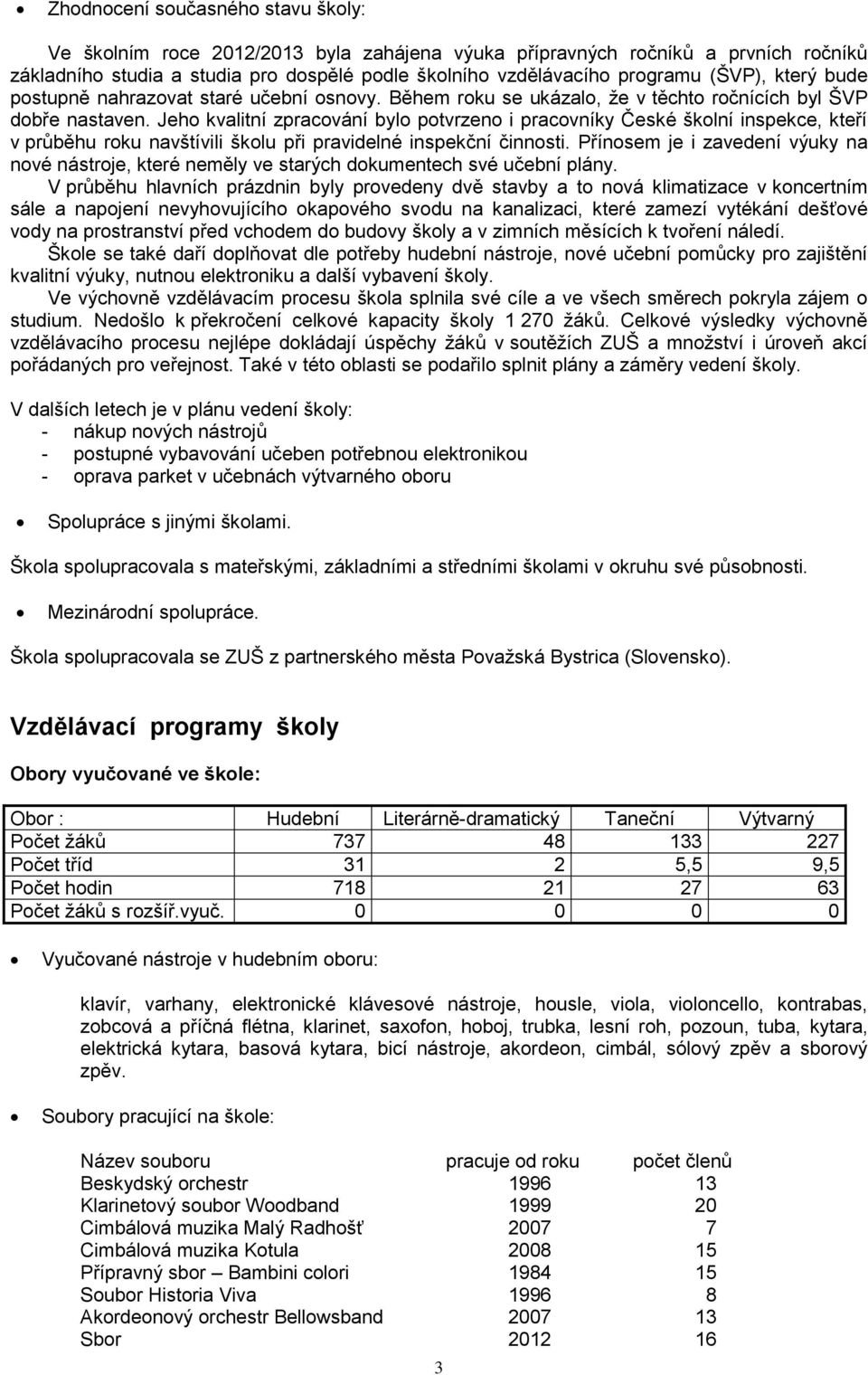 Jeho kvalitní zpracování bylo potvrzeno i pracovníky České školní inspekce, kteří v průběhu roku navštívili školu při pravidelné inspekční činnosti.