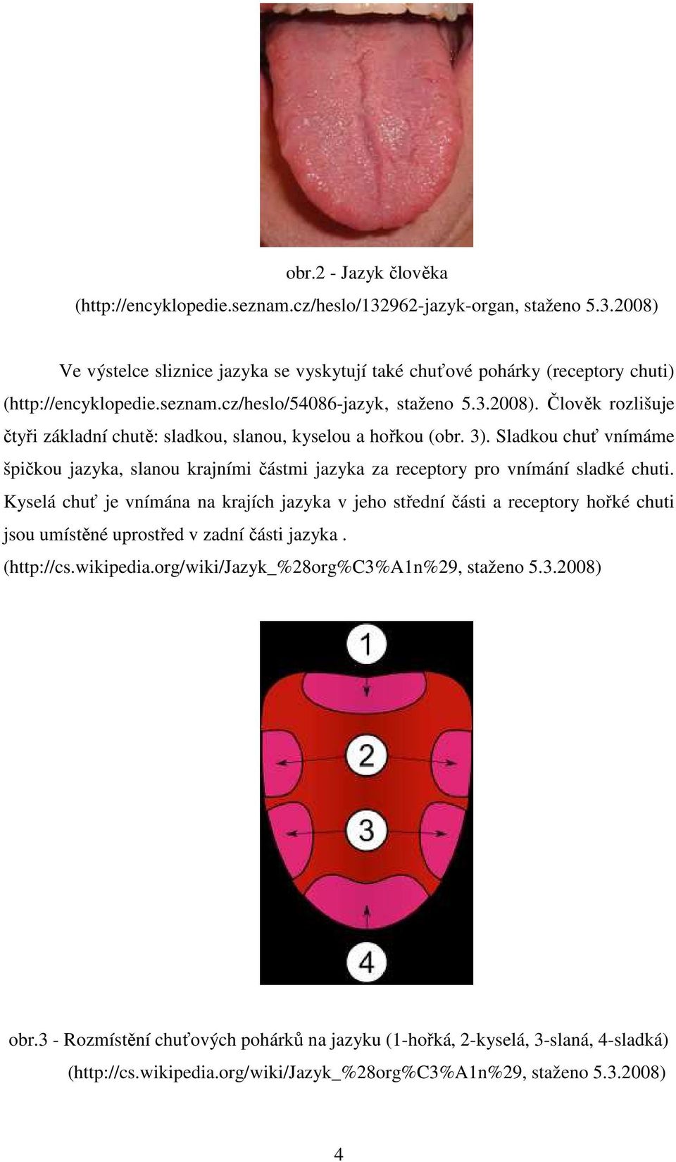 Sladkou chuť vnímáme špičkou jazyka, slanou krajními částmi jazyka za receptory pro vnímání sladké chuti.